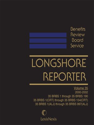 cover image of Benefits Review Board Service Longshore Reporter